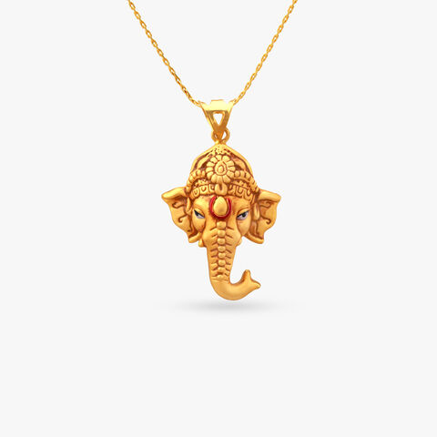 Ganesha Art Gold Pendant