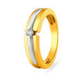 Dual Toned Diamond and Gold Finger Ring for Men,,hi-res image number null