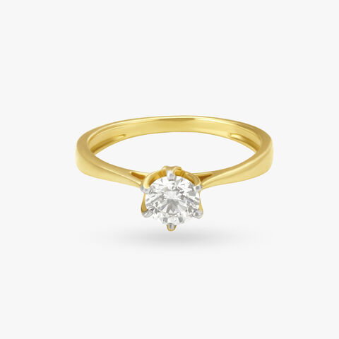 Stellar Veil Solitaire Finger Ring