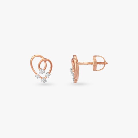 Twin Loop Diamond Stud Earrings