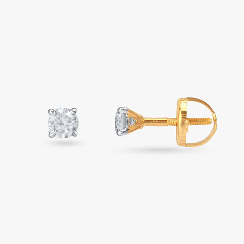 Eternal Glow Diamond Solitaire Stud Earrings