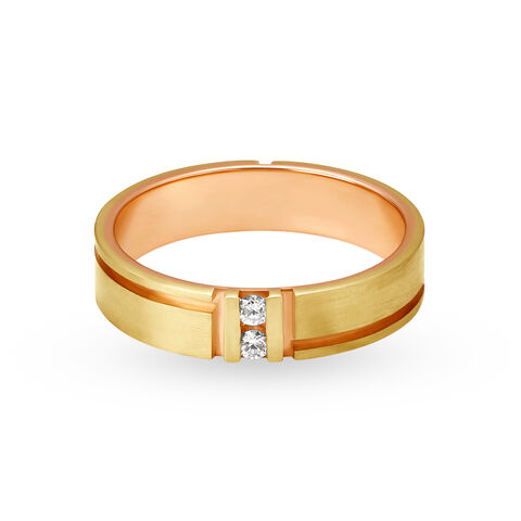 Unique 18 Karat White And Rose Gold And Diamond Finger Ring