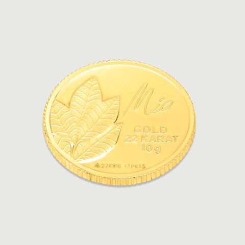 10 GM 22 Karat  Sublime Mango Leaf Gold Coin