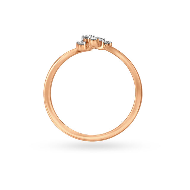 18KT Gold & Diamond Studded Elegant Finger Ring,,hi-res image number null