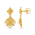 Charming Pretty Gold Drop Earrings,,hi-res image number null