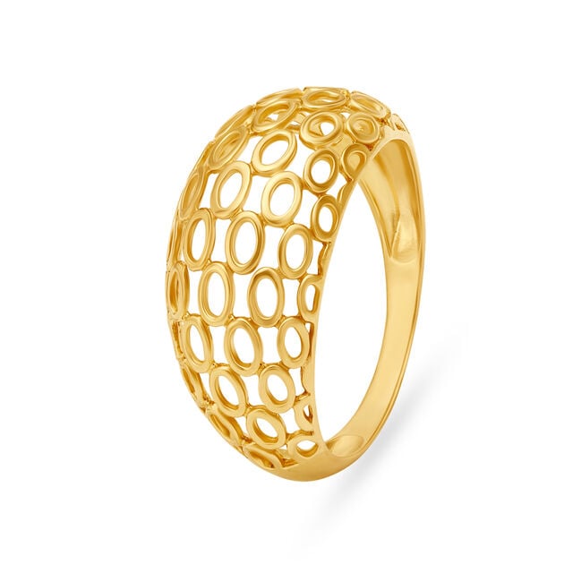 Elegant Mesh Gold Ring,,hi-res image number null