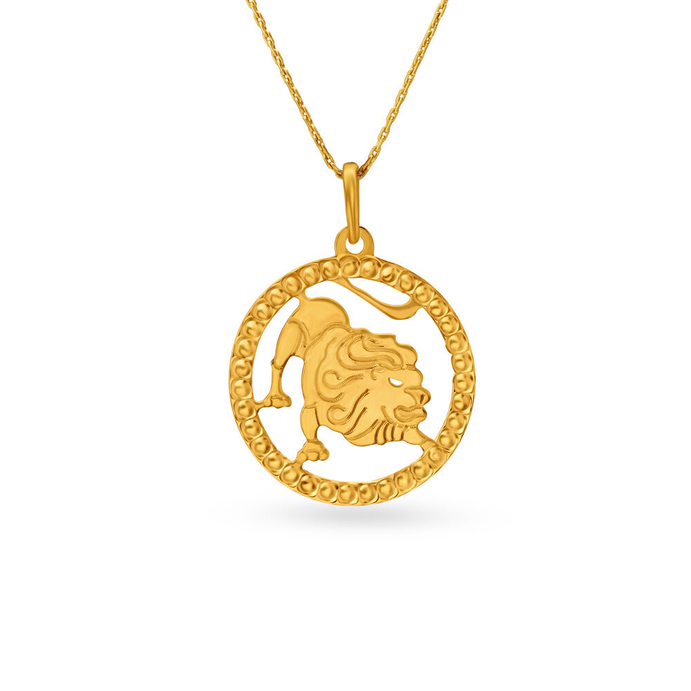 Gold leo store pendant