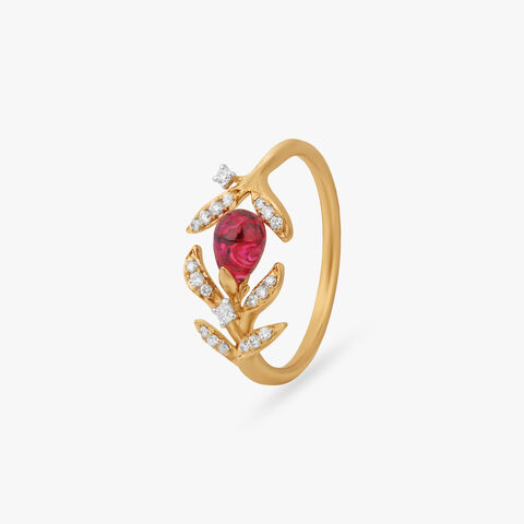 Crimson Blossom Diamond Ring