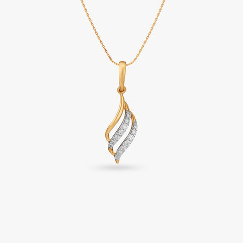 Ribbon Arc Diamond Pendant