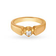 Classy 22 Karat Yellow Gold And Diamond Finger Ring,,hi-res image number null