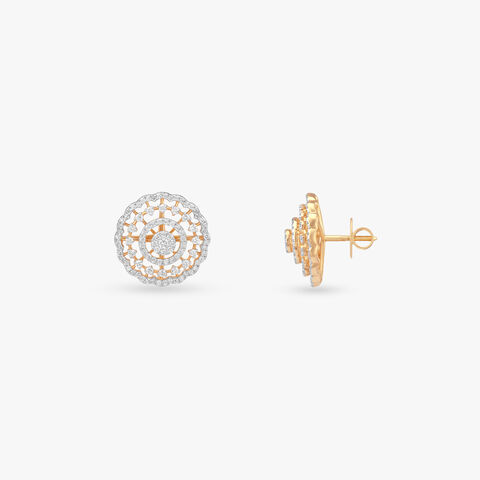 Majestic Medallion Diamond Stud Earrings