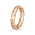 Dainty 18 Karat Rose Gold Carved Floral Ring,,hi-res image number null