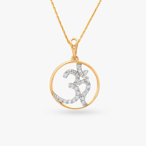 Positive Vibes Om Diamond Pendant