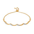 18kt Yellow Gold & Diamond Bangle - Dainty Silver Lining,,hi-res image number null
