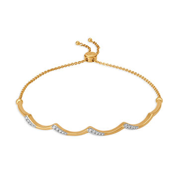 18kt Yellow Gold & Diamond Bangle - Dainty Silver Lining