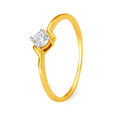 Minimal 18 Karat Yellow Gold And Diamond Finger Ring,,hi-res image number null