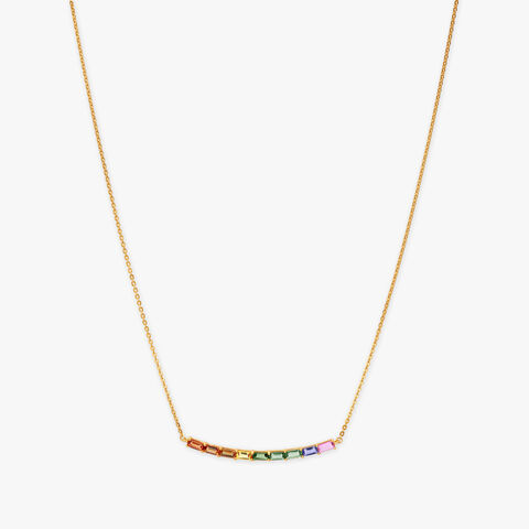 Rainbow Radiance Gold Pendant with Chain