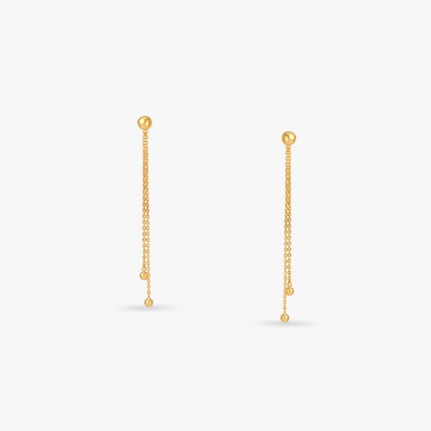 Twin Tassel Gold Drop Earrings