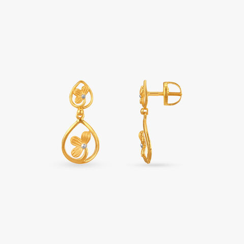 Bloom Teardrop Gold Drop Earrings