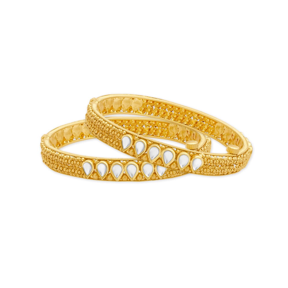 Graceful Heera Para Pair Gold Bangle