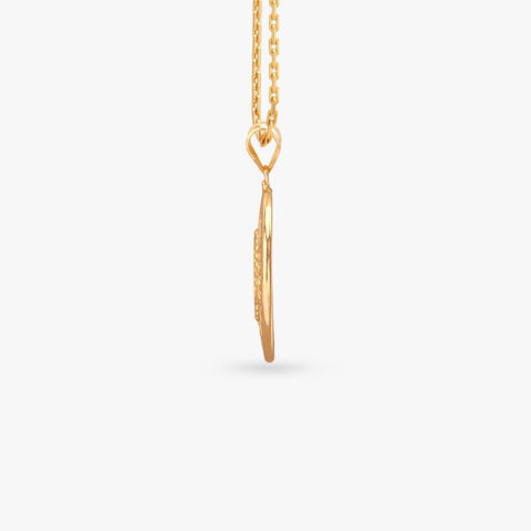Filigree Crescent Gold Pendant