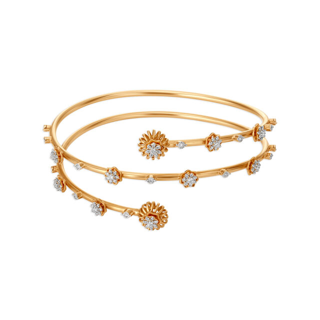 Elegant Diamond Bangle in a Combination of White and Rose Gold,,hi-res image number null