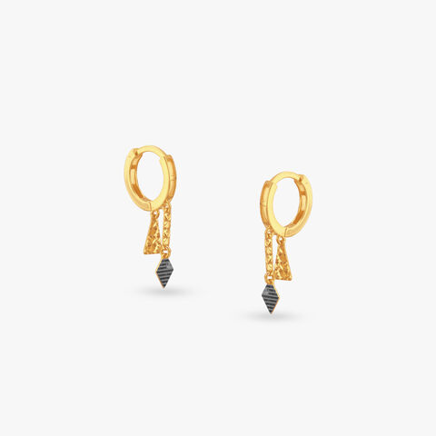 Geo Glint Gold Hoop Earrings