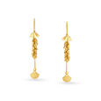 Oyster Shell Motif Dangling Gold Drop Earrings,,hi-res image number null
