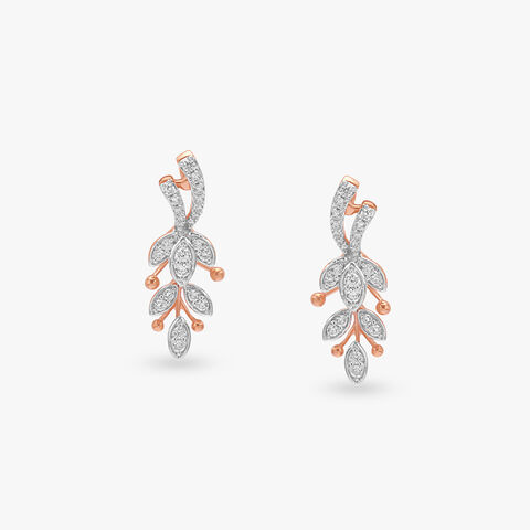 Luminous Vine Diamond Drop Earrings