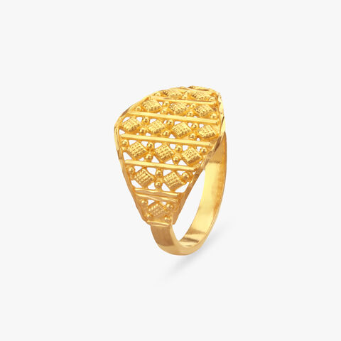 Lattice Glow Gold Ring