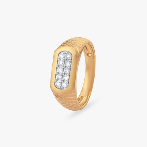 Classic Rectangular Diamond Ring For Men