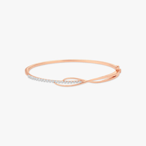 Flowing Leaf Diamond Bangle