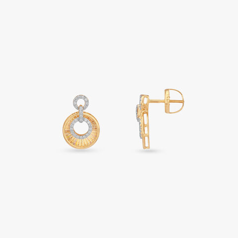Rainbow Halo Diamond Drop Earrings
