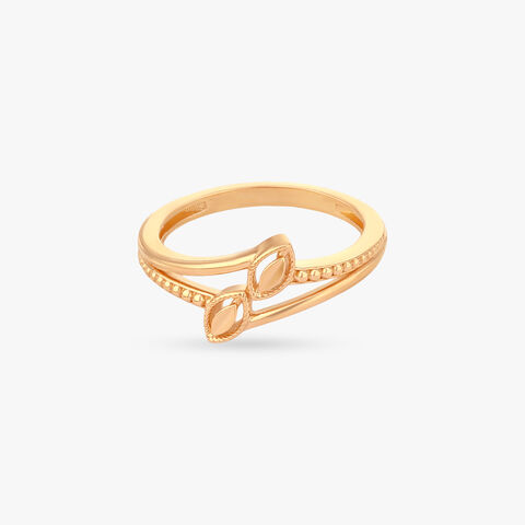 Twin Leaf Gold Ring alternate view 1