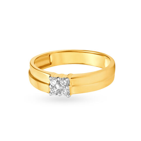 Pleasing 18 Karat Yellow Gold And Diamond Finger Ring