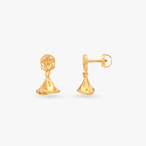 Little Bloom Gold Jhumka Earrings for Kids