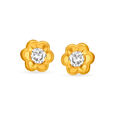 Sublime 22 Karat Yellow Gold And Diamond Flower Stud Earrings,,hi-res image number null