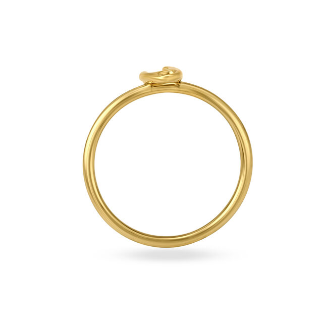 Letter A 14 KT Yellow Gold Initial Ring,,hi-res image number null