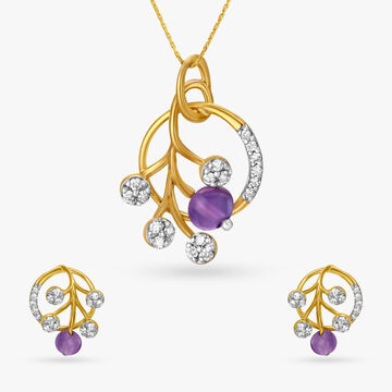 Dazzling Diamond Pendant and Earrings Set