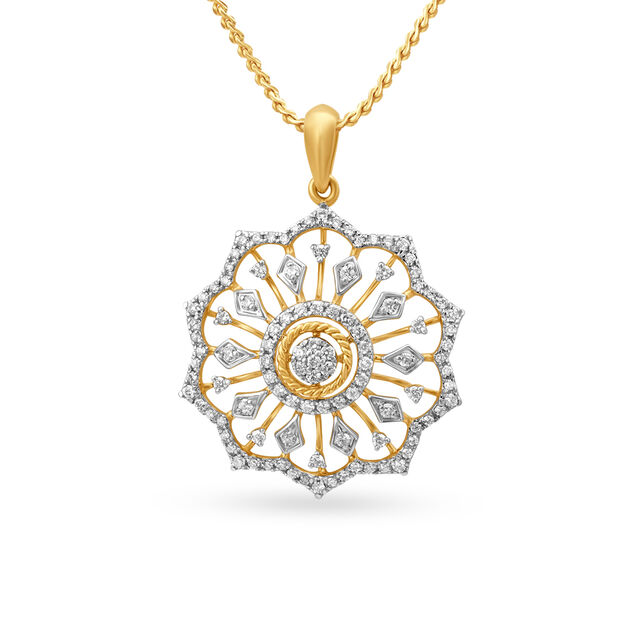 Shimmering Floral Diamond Pendant
