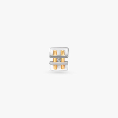 Metro Grid Gold Stud Earrings