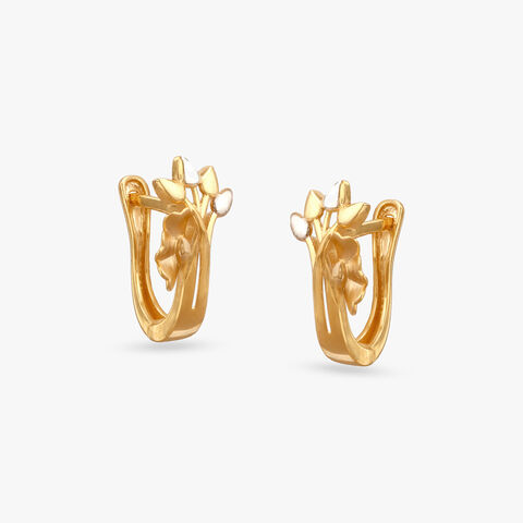 Blossom Crest Gold Hoop Earrings