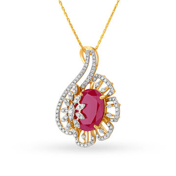 Paisley Cocktail Pendant with Coloured stones