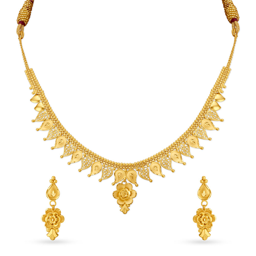 10kt Gold Jewelry|24k Gold Plated Bridal Jewelry Set - Necklace & Earrings  For Wedding