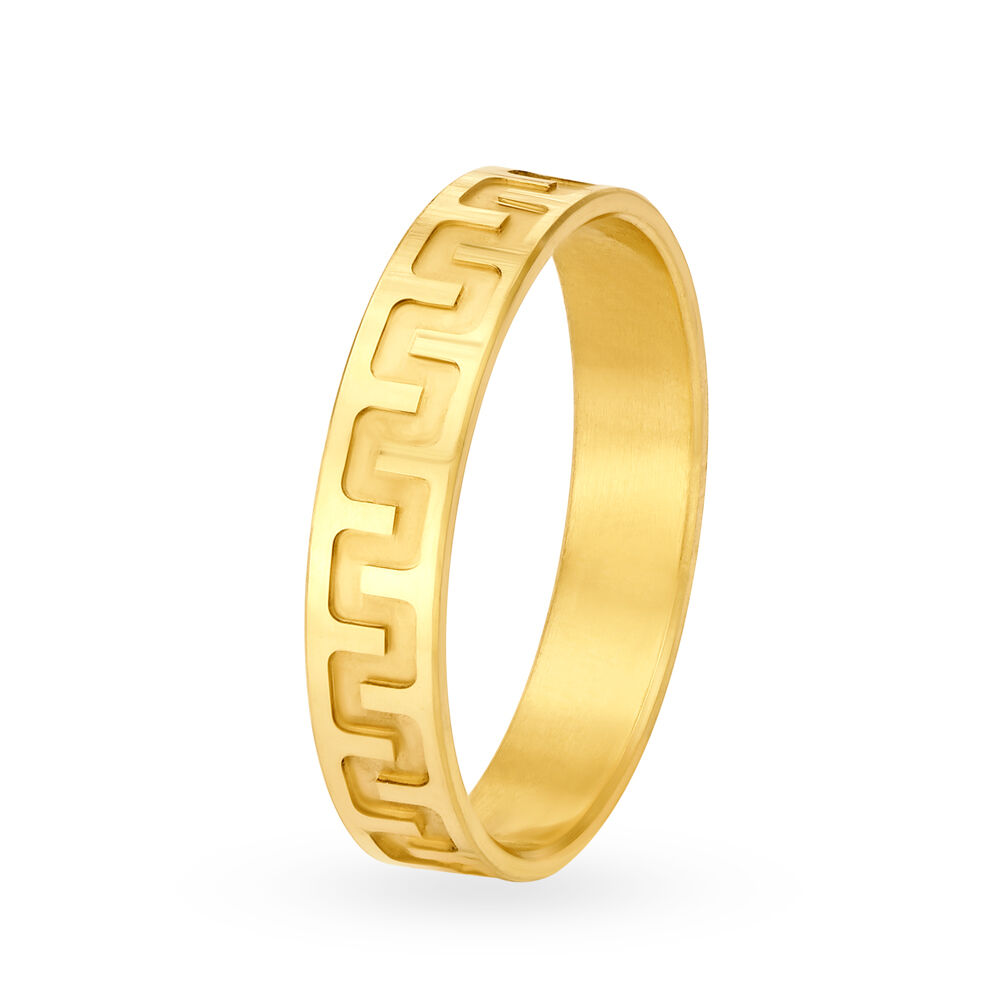 Scintillating 22 Karat Gold Wave Pattern Finger Ring