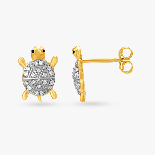 Turtle diamond earrings clearance