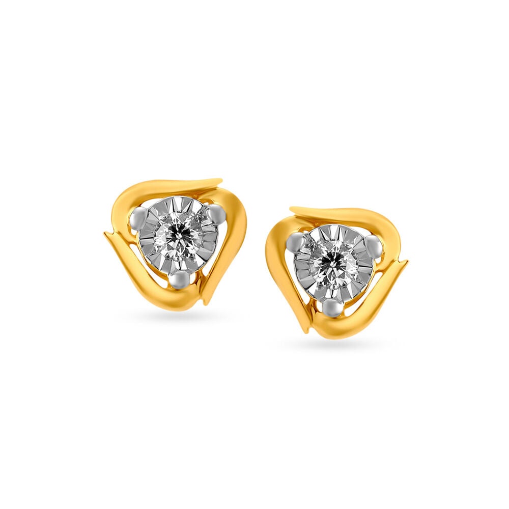 Bedazzling Timeless Gold and Diamond Stud Earrings