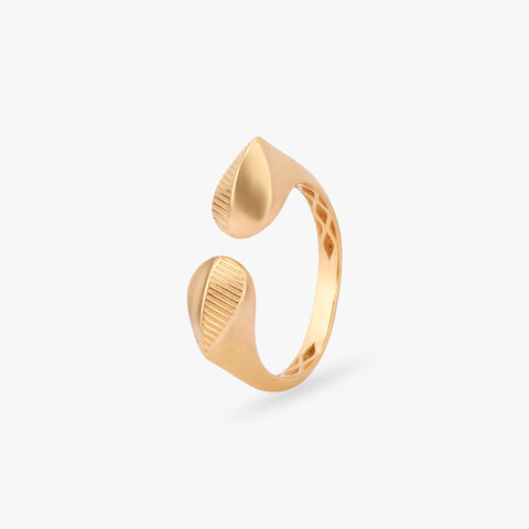 Twin Leaf Gold Ring