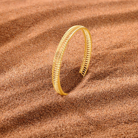 Radiant Textured Gold Bangle