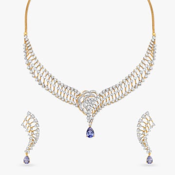 Azure Drop Diamond Necklace Set